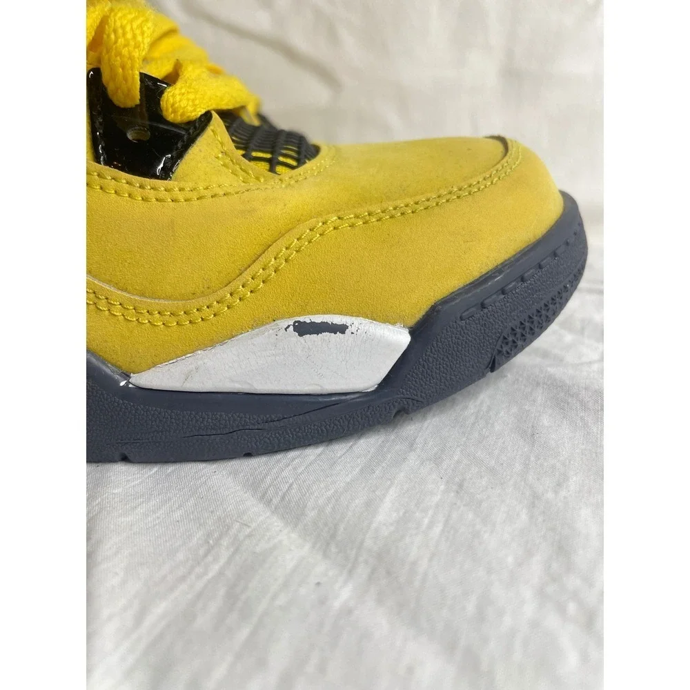 Jordan 4 IV Retro Yellow Black Toddler Shoes Sz 2.5Y